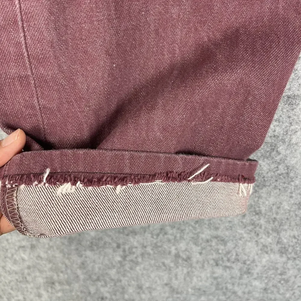 Levis 501 Jeans Mens 34x27 Pink‎ Red Cotton Straight Denim Mid Rise READ